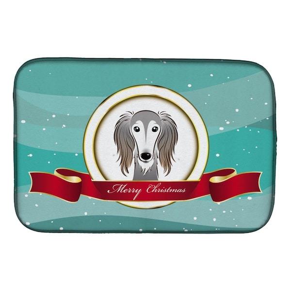 Carolines Treasures Saluki Merry Christmas Dish Drying Mat - BB1539DDM