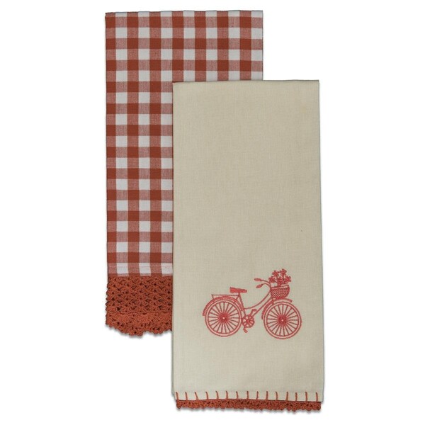 Heritage Lace Crochet Envy Tea Towel Set - Ginger Spice - 2 Piece - CETT-5-S