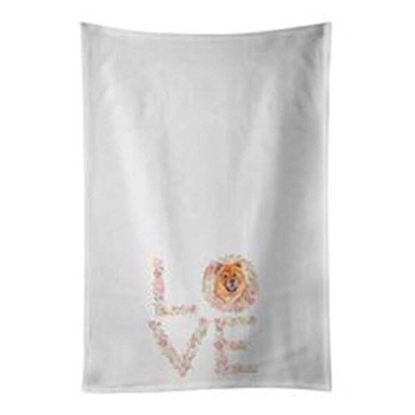 Carolines Treasures 28 x 19 in. Chow Chow Love White Dish Towels Kitchen Towel, 2PK - WDK4567WTKT