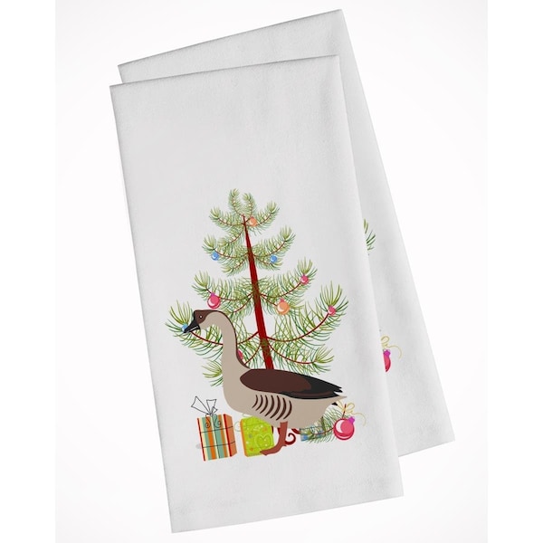 Carolines Treasures Chinese Goose Christmas White Kitchen Towel, 2PK - BB9263WTKT
