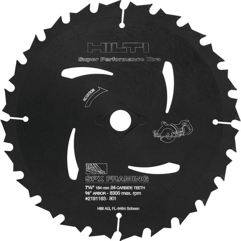 Hilti SPX 7-1/4 pulgadas 24 dientes Tala de madera Hoja de sierra circular de punta de carburo para (5 piezas) - 2191163