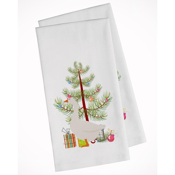 Carolines Treasures Embden Goose Christmas White Kitchen Towel, 2PK - BB9259WTKT