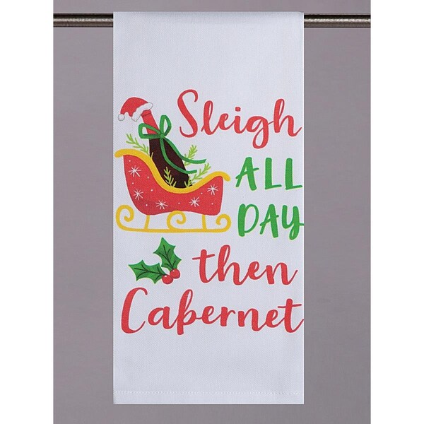Peking Handicraft 18 x 25 in. Dear Santa Just Bring Wine Kitchen Towel, 4PK - 04TG779WC