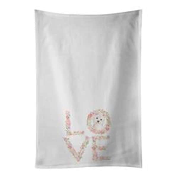 Carolines Treasures 28 x 19 in. Westie Love White Dish Towels Kitchen Towel, 2PK - WDK4634WTKT