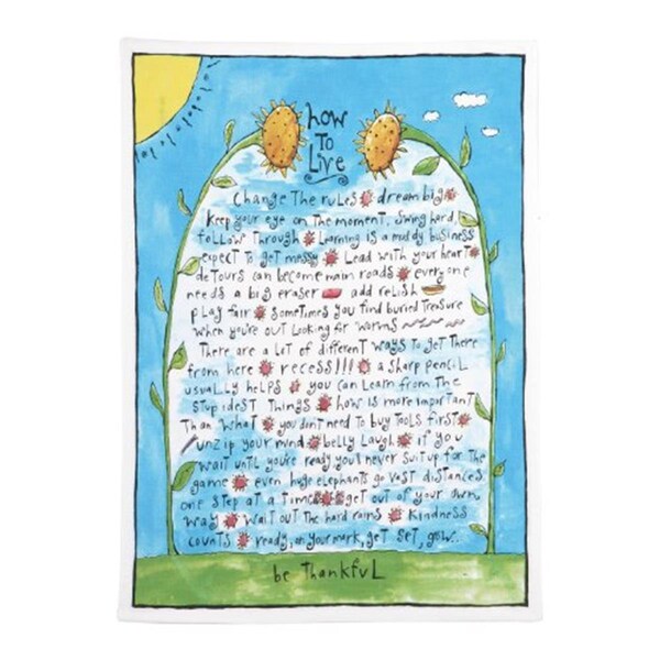 Sandy Gingras 18 x 25 in. How to Live Kitchen Towel, Blue, 4PK - 04SGR10WC