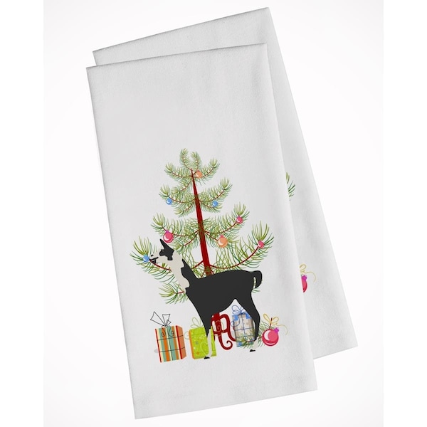 Carolines Treasures Llama Q Ara Christmas White Kitchen Towel, 2PK - BB9285WTKT