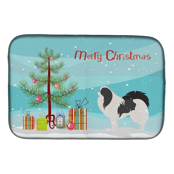 Carolines Treasures Japanese Chin Merry Christmas Tree Dish Drying Mat - BB2955DDM