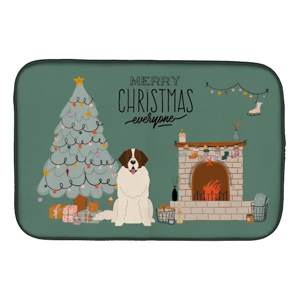 Carolines Treasures 14 x 21 in. Moscow Watchdog Christmas Everyone Dish Drying Mat - CK7590DDM