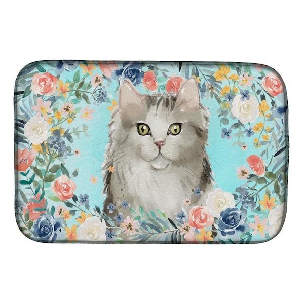 Carolines Treasures Ragamuffin Spring Flowers Dish Drying Mat - CK3395DDM