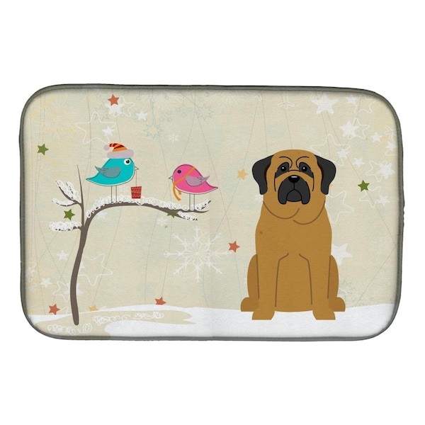 Carolines Treasures Christmas Presents Between Friends Mastiff Dish Drying Mat - BB2490DDM