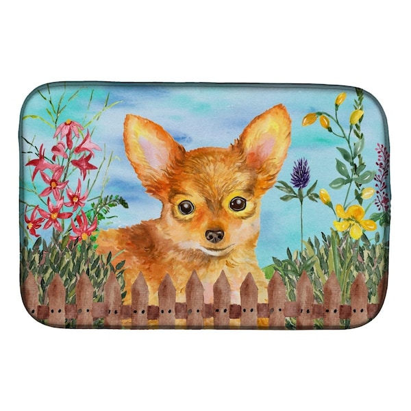 Carolines Treasures Toy Terrier Spring Dish Drying Mat - CK1284DDM
