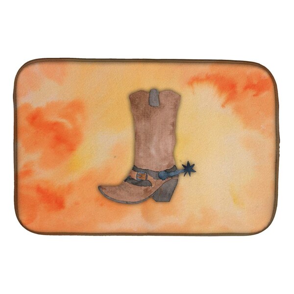 Carolines Treasures Cowboy Boot Watercolor Dish Drying Mat - BB7371DDM