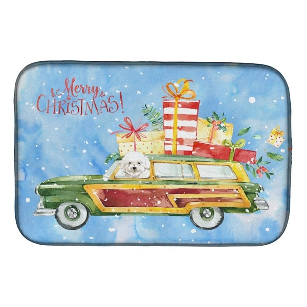 Carolines Treasures Merry Christmas Bichon Fris Dish Drying Mat - CK2395DDM
