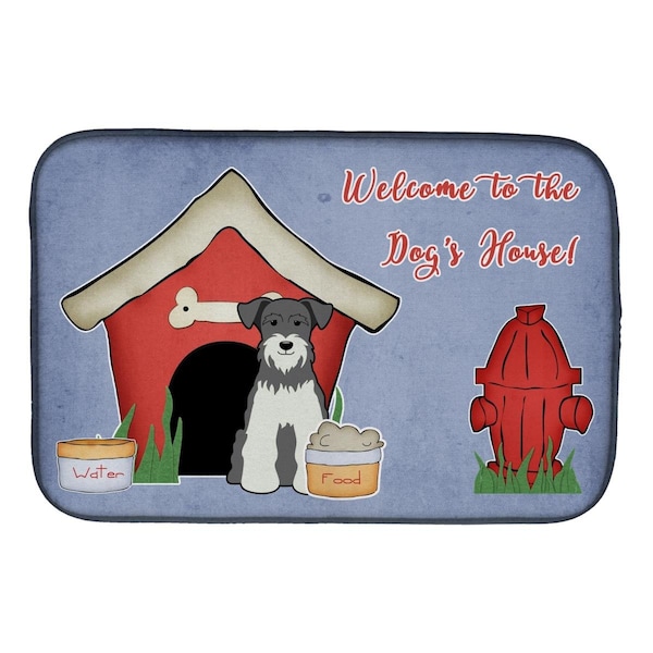 Carolines Treasures Dog House Collection Miniature Schanuzer Salt & Pepper Dish Drying Mat - BB2808DDM