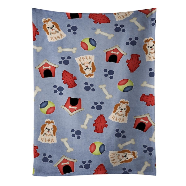 Carolines Treasures Dog House Collection Shih Tzu Red White Kitchen Towel - BB2700KTWL
