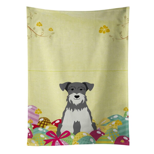 Carolines Treasures Easter Eggs Miniature Schanuzer Salt & Pepper Kitchen Towel - BB6054KTWL