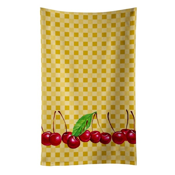Carolines Treasures Cherries on Basketweave Kitchen Towel - BB7168KTWL
