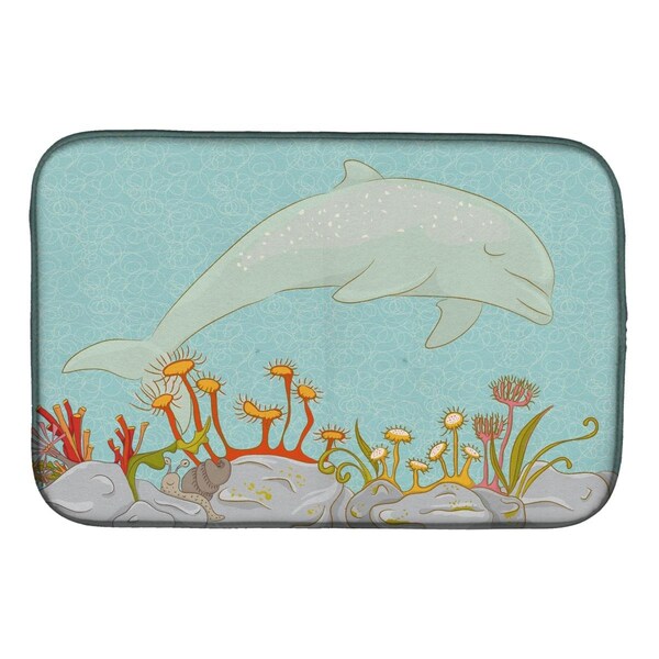Carolines Treasures Dolphin Underwater Scene Dish Drying Mat - BB8537DDM