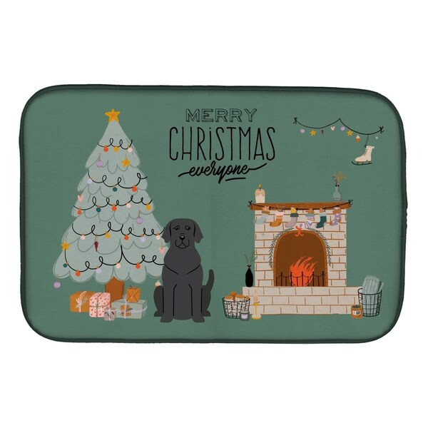 Carolines Treasures 14 x 21 in. Black Labrador Christmas Everyone Dish Drying Mat - CK7620DDM