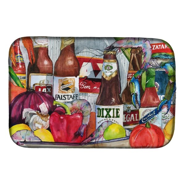 Carolines Treasures New Orleans Beers & Spices Dish Drying Mat - CA72212