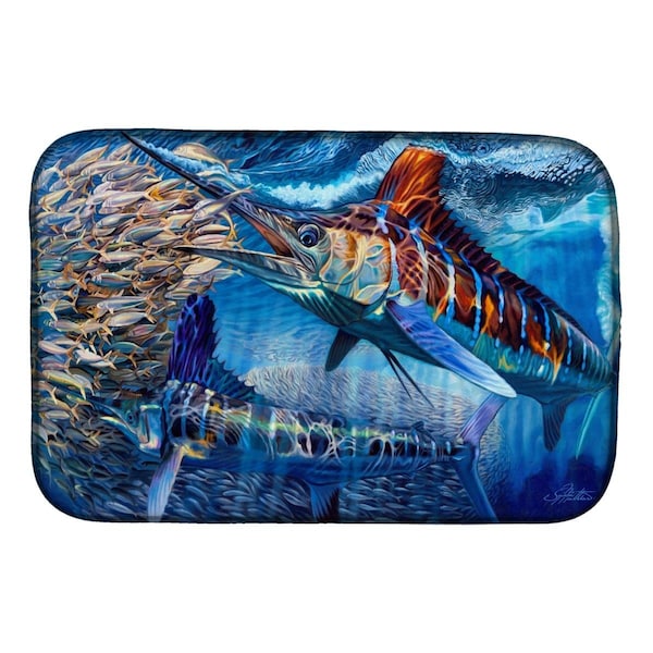 Carolines Treasures White Night White Marlin Dish Drying Mat - JMA2008DDM