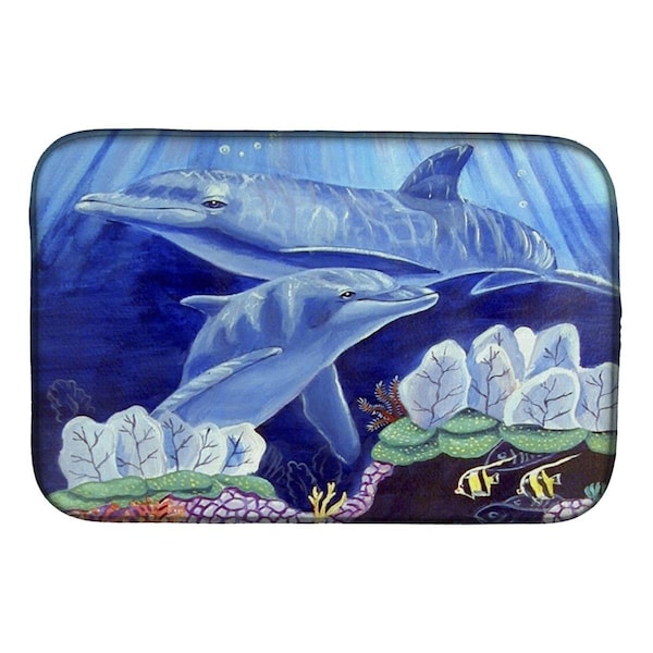 Carolines Treasures Dolphin Under the Sea Dish Drying Mat - 7080DDM