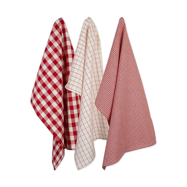 Fastfood Holiday Checks Heavyweight Dish Towel & Dishcloth Set - FA1525298