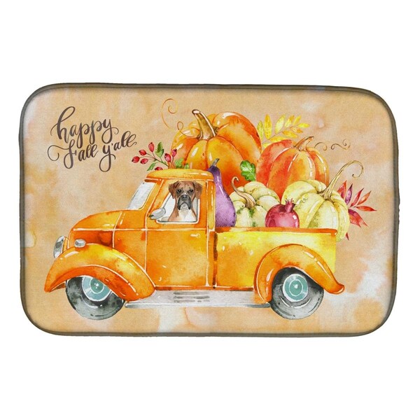 Carolines Treasures Fall Harvest Boxer Dish Drying Mat - CK2612DDM