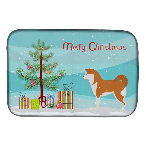 Carolines Treasures Akita Merry Christmas Tree Dish Drying Mat - BB2990DDM