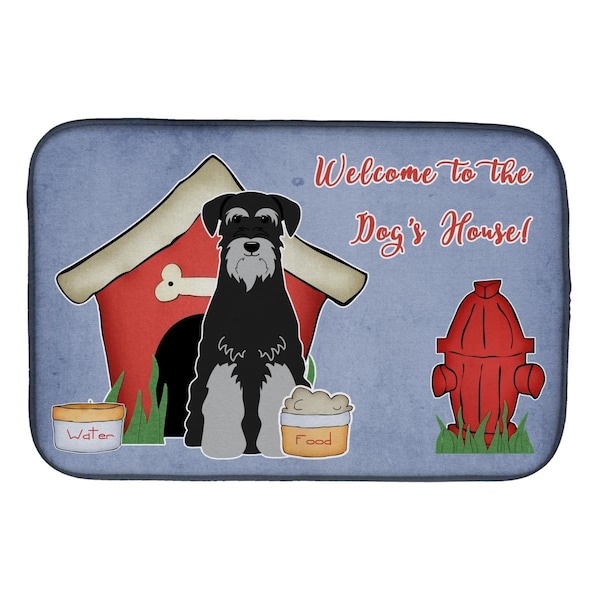 Carolines Treasures Dog House Collection Standard Schnauzer Black Grey Dish Drying Mat - BB2788DDM