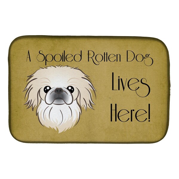 Carolines Treasures Pekingese Spoiled Dog Lives Here Dish Drying Mat - BB1469DDM