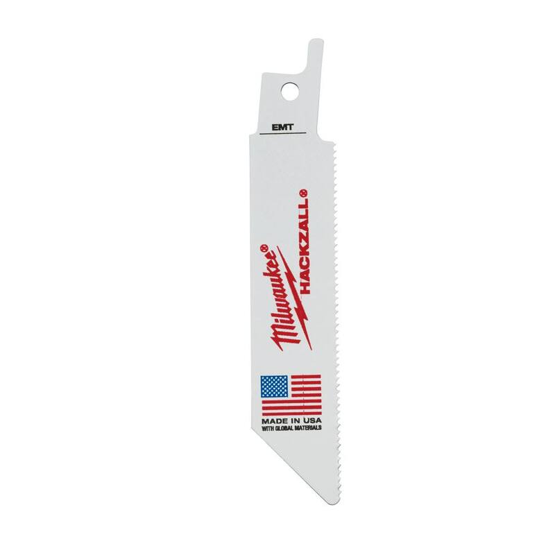 Milwaukee 4 pulg. 14 TPI Hoja de sierra reciproca de corte EMT HACKZALL (paquete de 5) - 49-00-5418