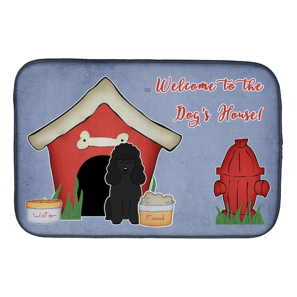 Carolines Treasures Dog House Collection Poodle Black Dish Drying Mat - BB2825DDM