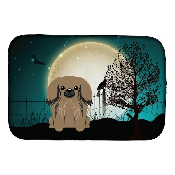 Carolines Treasures Halloween Scary Pekingnese Tan Dish Drying Mat - BB2292DDM
