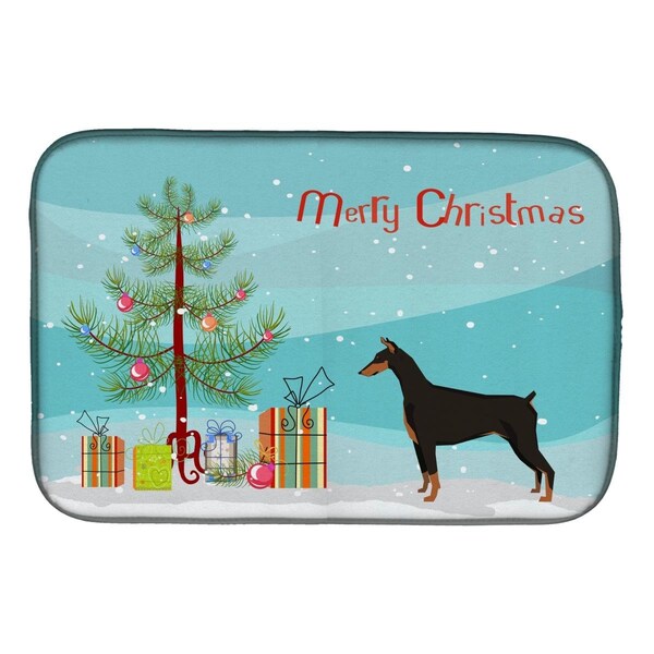 Carolines Treasures Doberman Pinscher Christmas Tree Dish Drying Mat - CK3535DDM
