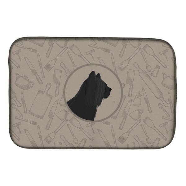 Carolines Treasures Skye Terrier in the Kitchen Dish Drying Mat - CK2211DDM