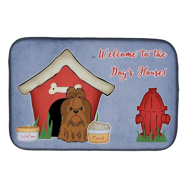 Carolines Treasures Dog House Collection Shih Tzu Silver Chocolate Dish Drying Mat - BB2840DDM