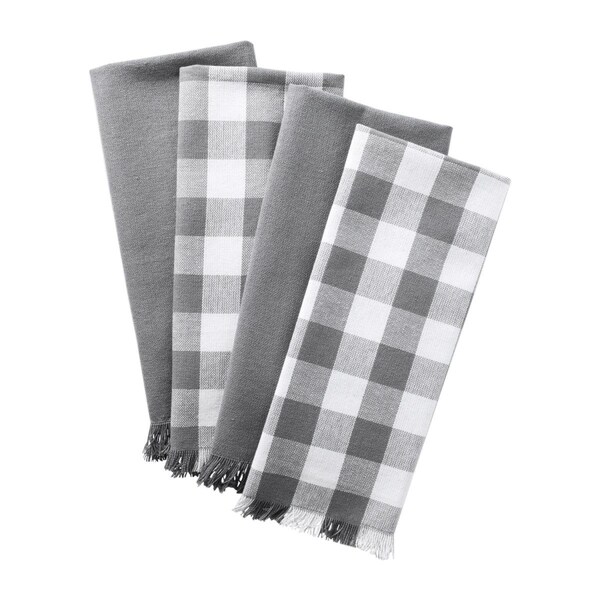 Fastfood Gray Heavyweight Fringed Dishtowel - FA1535534