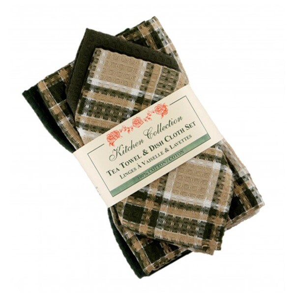 Mr. Mjs Trading 2 Tea Towels Plus 2 Dish Cloths Set, Tulsi - AG-32283