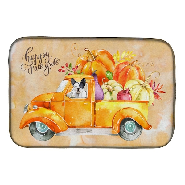 Carolines Treasures Fall Harvest French Bulldog Dish Drying Mat - CK2656DDM