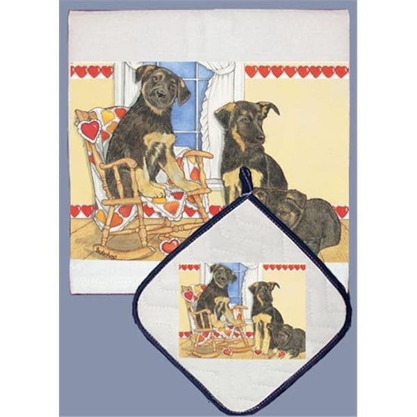 Pipsqueak Productions Pipsqueak Productions DP912 German Shepherd Dish Towel And Pot Holder Set - DP912