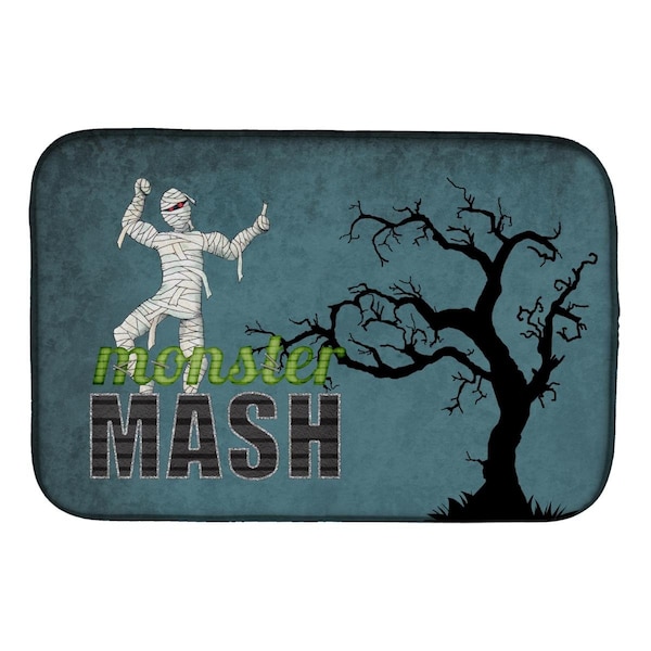 Carolines Treasures Monster Mash With Mummy Halloween Dish Drying Mat - SB3019DDM