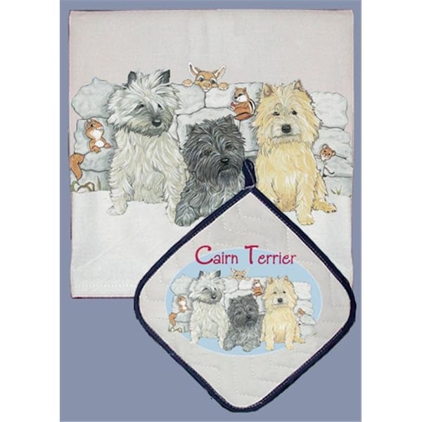 Pipsqueak Productions Pipsqueak Productions DP933 Dish Towel and Pot Holder Set - Cairn Trio - DP933