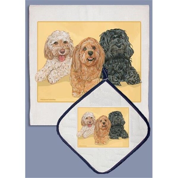 Pipsqueak Productions Pipsqueak Productions DP709A Cockapoo Dish Towel And Pot Holder Set - DP709A