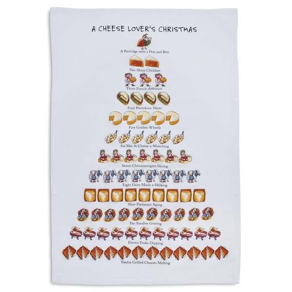 Sur La Table A Cheese Lovers Christmas Flour Sack Kitchen Towel, 6PK - 04DP84WC