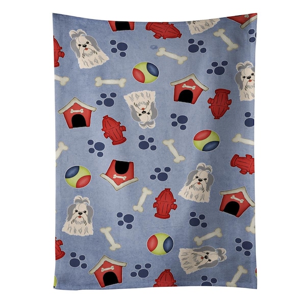 Carolines Treasures Dog House Collection Shih Tzu Silver & White Kitchen Towel - BB2698KTWL