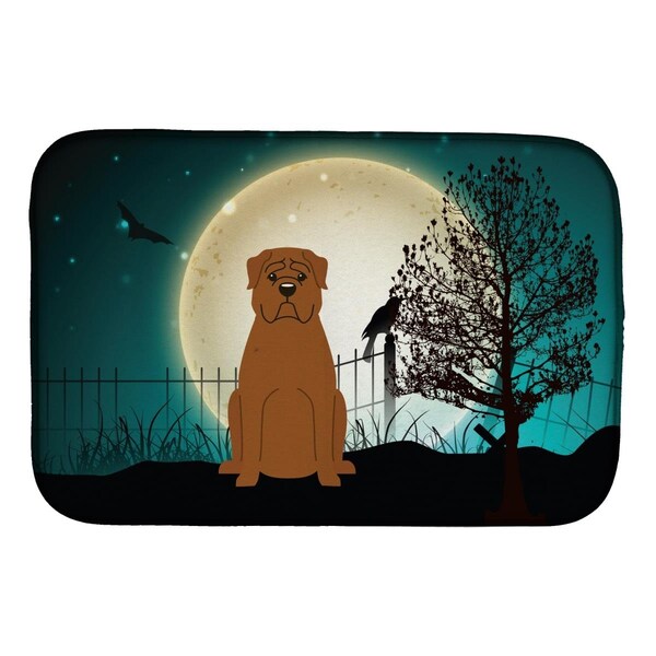 Carolines Treasures Halloween Scary Dogue De Bourdeaux Dish Drying Mat - BB2263DDM