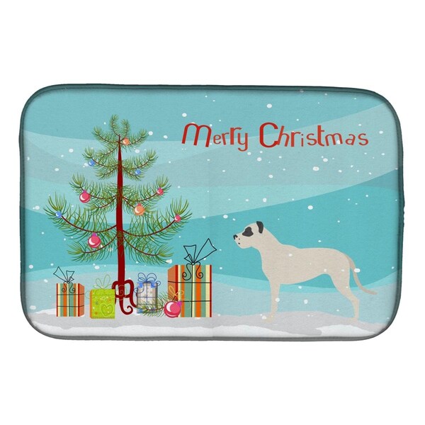 Carolines Treasures Dogo Argentino Merry Christmas Tree Dish Drying Mat - BB2985DDM