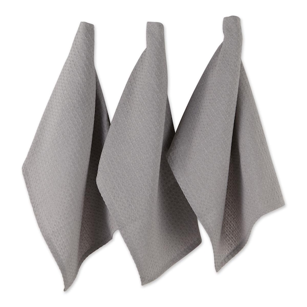 Fastfood Gray Recycled Cotton Waffle Dishtowel Set - FA2568208