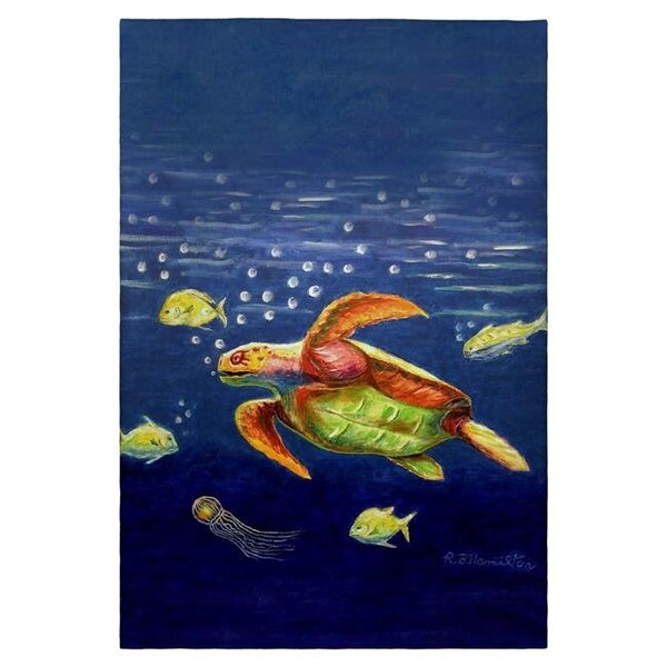 Betsy Drake Betsydrake GT1168 20 x 20 in. Dicks Sea Turtle Guest Towel - GT1168